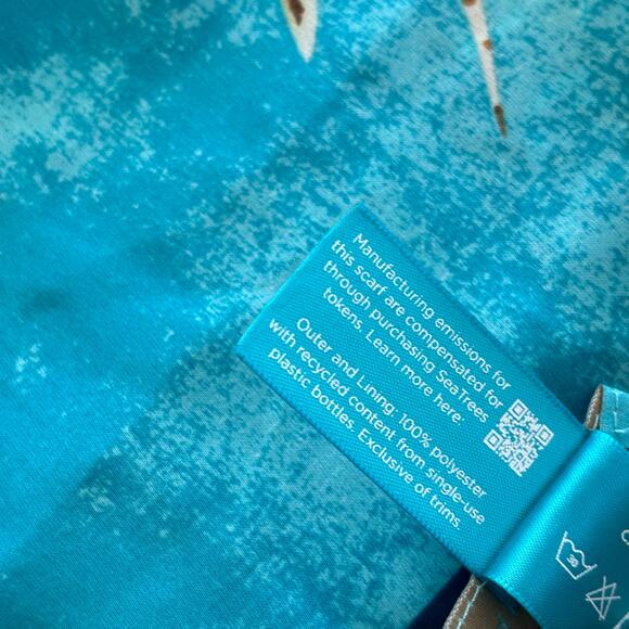 Van Gogh Almond Blossoms Blue and Cream Scarf EUC - Picture 7 of 7